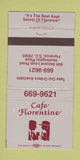 Matchbook Cover - Cafe Florentine Florence SC WEAR 30 Strike