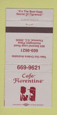 Matchbook Cover - Cafe Florentine Florence SC WEAR 30 Strike