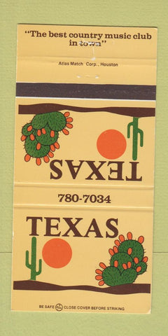 Matchbook Cover - Texas  Dallas TX Cowboy 30 Strike