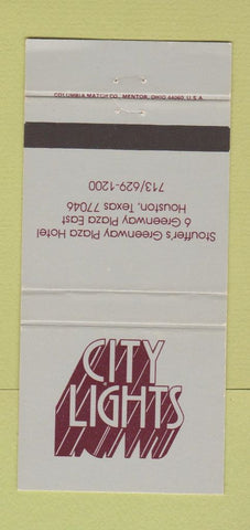 Matchbook Cover - City Lights Houston TX 30 Strike