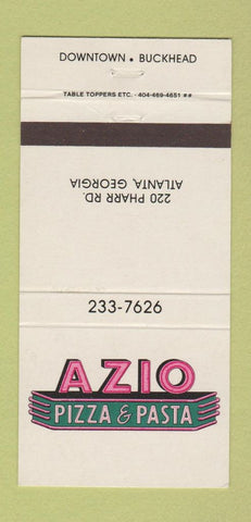 Matchbook Cover - Azio Pizza Pasta Atlanta GA 30 Strike