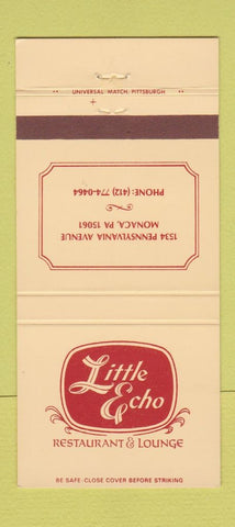 Matchbook Cover - Little Echo Restaurant Monaca PA 30 Strike