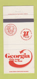 Matchbook Cover - Georgia Tourism Industry Atlanta GA 30 Strike
