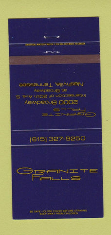 Matchbook Cover - Granite Falls Nashville TN 30 Strike