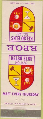 Matchbook Cover - Matchbook Cover Elks Club Kelso WA