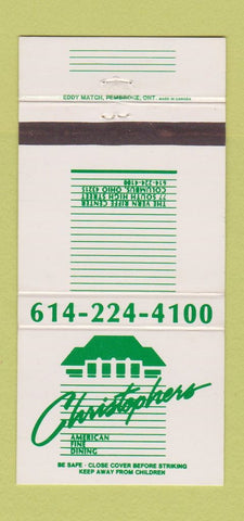 Matchbook Cover - Christophers Restaurant Columbus OH 30 Strike
