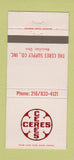 Matchbook Cover - Ceres Supply Massillon OH 30 Strike