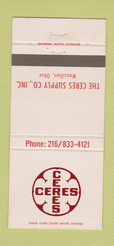 Matchbook Cover - Ceres Supply Massillon OH 30 Strike