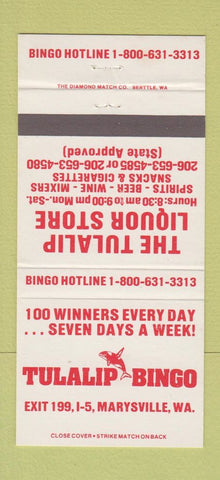 Matchbook Cover - Tulalip Bingo Liquor Marysville WA 30 Strike
