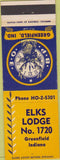 Matchbook Cover - Matchbook Cover Elks Club Greenfield IN