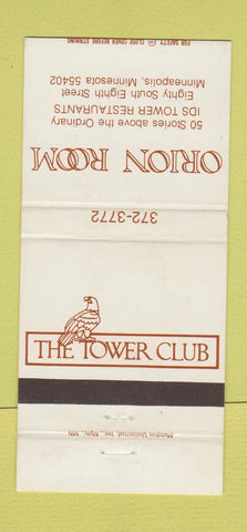 Matchbook Cover - The Tower Club Orion Room Minneapolis MN 30 Strike