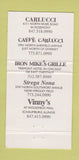 Matchbook Cover - Carlucci Rosemont IL Chicago Italian 30 Strike