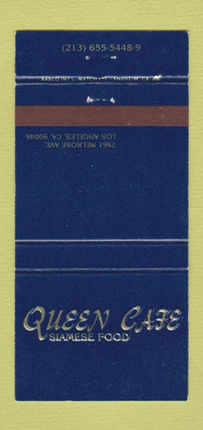 Matchbook Cover - Queen Cafe Siamese Food Los Angeles CA WEAR 30 Strike
