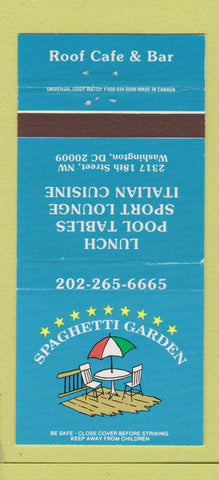 Matchbook Cover - Spaghetti Garden Cafe Washington DC Italian 30 Strike
