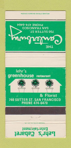 Matchbook Cover - The Canterbury San Francisco CA Lehr's Cabaret WEAR 30 Strike