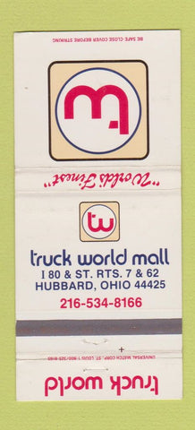 Matchbook Cover - Truck World Mall Hubbard OH WEAR 30 Strike