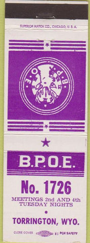 Matchbook Cover - Matchbook Cover Elks Club Torrington WY
