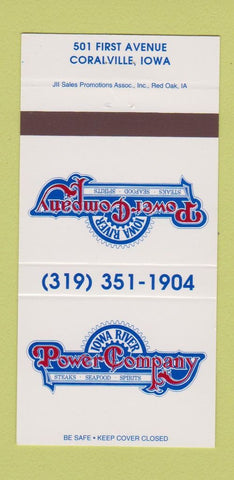 Matchbook Cover - Iowa River Power Company Restaurant Coralville IA 30 Strike