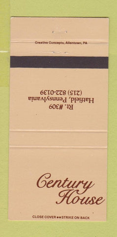 Matchbook Cover - Century House Hatfield PA 30 Strike