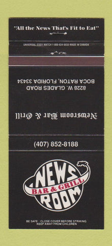 Matchbook Cover - News Room Bar Grill Boca Raton FL 30 Strike