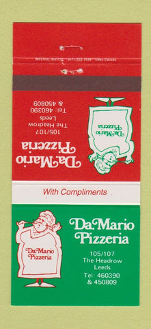Matchbook Cover - Da Mario Pizza Leeds UK England 30 Strike