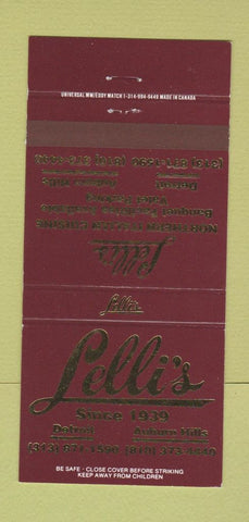 Matchbook Cover - Lelli's Italian Restaurant Detroit Auburn Hills MI 30 Strike