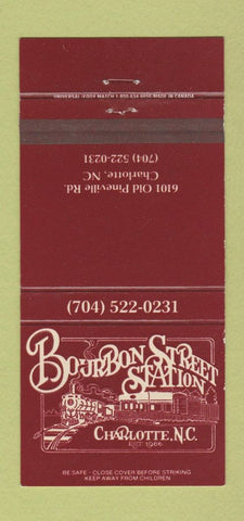 Matchbook Cover - Bourbon Street Station Charlotte NC 30 Strike