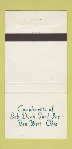 Matchbook Cover - Bob Dunn Fort Van Wert OH 30 Strike