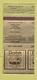 Matchbook Cover - Dusty's Pub Restaurant Greenwich CT PRINTING ERROR 30 Strike