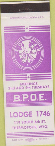 Matchbook Cover - Matchbook Cover Elks Club Thermopolis WY