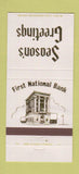 Matchbook Cover - First National Bank Christmas 30 Strike