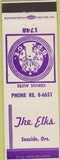 Matchbook Cover - Matchbook Cover Elks Club Seaside OR