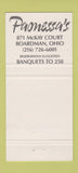 Matchbook Cover - Paonessa's Boardman OH restaurant 30 Strike