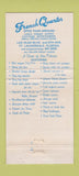 Matchbook Cover - French Quarter Fort Lauderdale FL 30 Strike