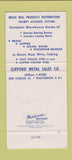 Matchbook Cover - Clifford Metals Providence RI 30 Strike