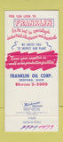 Matchbook Cover - Franklin Oil Corp Bedford OH 30 Strike