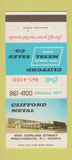 Matchbook Cover - Clifford Metal Providence RI 30 Strike