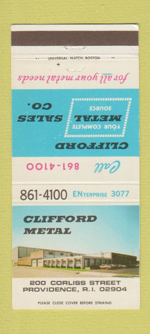 Matchbook Cover - Clifford Metal Providence RI 30 Strike