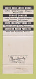 Matchbook Cover - WB Rapp South Bend Lathes Philadelphia PA 30 Strike