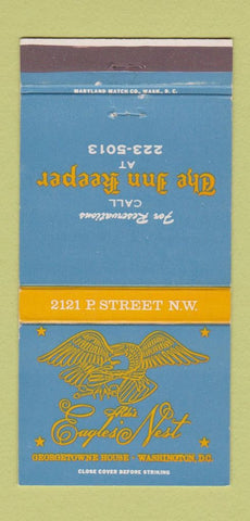 Matchbook Cover - Eagles Nest Washington DC Inn Keeper 30 Strike