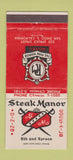 Matchbook Cover - Steak Manor Park Manor Hotel San Diego CA 30 Strike