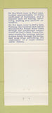 Matchbook Cover - BC British Columbia Paul Lake Hell's Gate  30 Strike