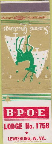 Matchbook Cover - Matchbook Cover Elks Club Lewisburg WV