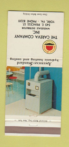 Matchbook Cover - American Standard Heating Furnace York PA 30 Strike