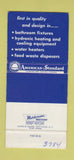 Matchbook Cover - American Standard Heating Furnace York PA 30 Strike