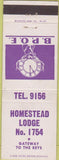 Matchbook Cover - Matchbook Cover Elks Club Homestead FL
