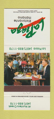Matchbook Cover - LaPiaza Italian Restaurant Orlando FL 30 Strike