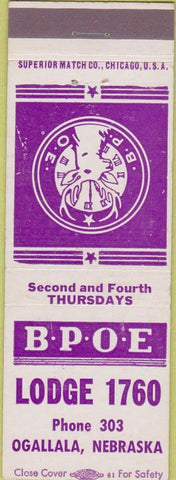 Matchbook Cover - Matchbook Cover Elks Club Ogallala NE