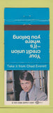 Matchbook Cover - Credit Union Chad Everett actor movies 30 Strike