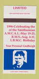 Matchbook Cover - AMCAL Match Club Charles Lindbergh 1996 30 Strike
